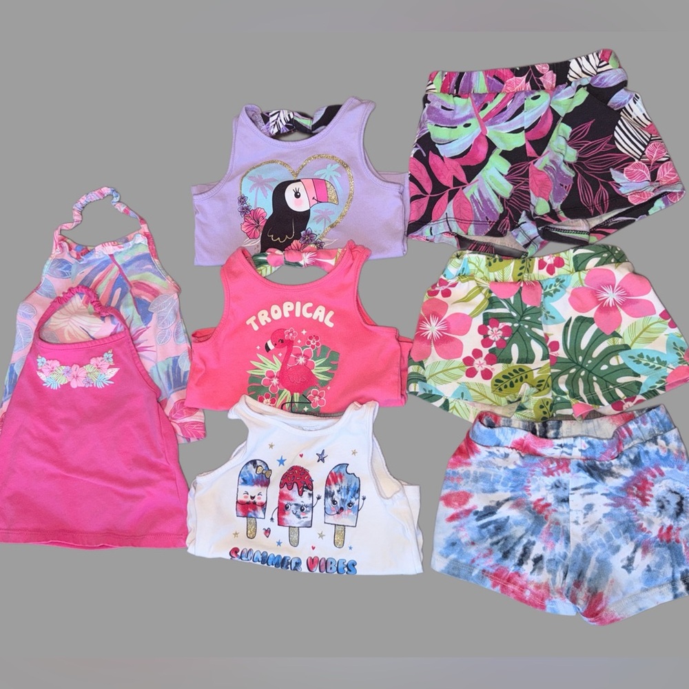 Toddler Girl Tropical Summer Bundle | 12-18 Months | 8 Pieces | Like New - Picture 2 of 11